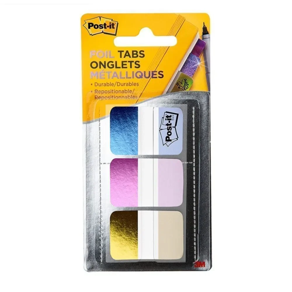 NWT Post-It Foil Tabs, Iridescent Colors, 36 Tabs/Pack